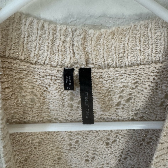 Cream Oversized Cardigan with Gold Sparkles - Picture 3 of 3